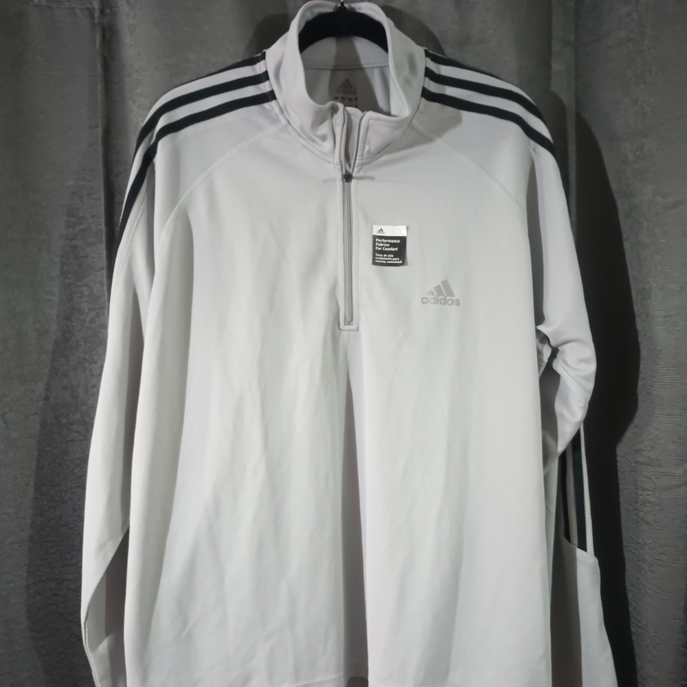 Adidas NWT quarter zip pullover thin performance shirt men's size XL BRAND NEW